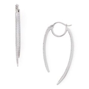 Nadri Silver Elegant Hoop Earrings